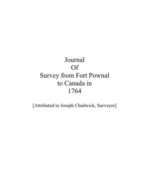 Journal of Survey from Fort Pownal to Canada in 1764