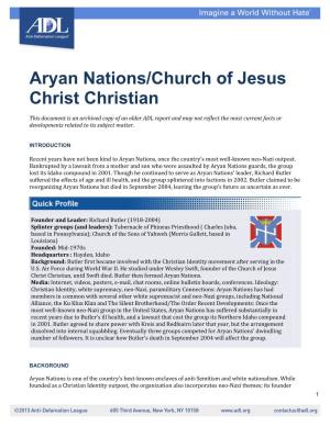Aryan Nations/Church of Jesus Christ Christian