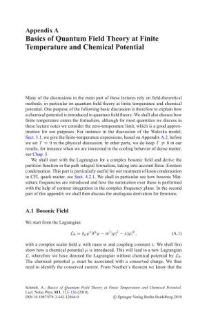 Basics of Quantum Field Theory at Finite Temperature and Chemical Potential