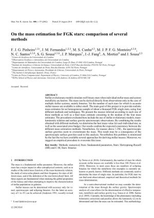 On the Mass Estimation for FGK Stars: Comparison of Several Methods