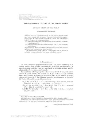 POINT-COFINITE COVERS in the LAVER MODEL 1. Background Let