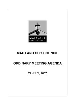 Maitland City Council Ordinary Meeting Agenda
