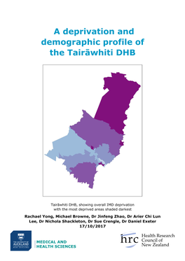 A Deprivation and Demographic Profile of the Tairāwhiti DHB