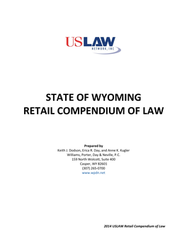 State of Wyoming Retail Compendium of Law