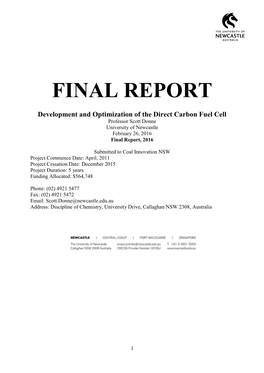 Development and Optimisation of the Direct Carbon Fuel Cell