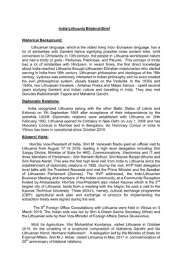 Lithuania Bilateral Brief