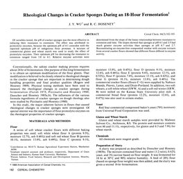 Rheological Changes in Cracker Sponges During an 18-Hour Fermentation1