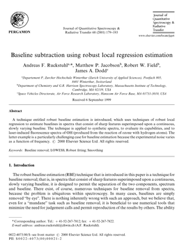 Baseline Subtraction Using Robust Local Regression Estimation