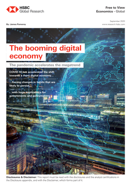 The Booming Digital Economy the Booming Digital Economy the Pandemic Accelerates the Megatrend