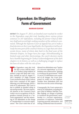 Ergenekon: an Illegitimate Form of Government