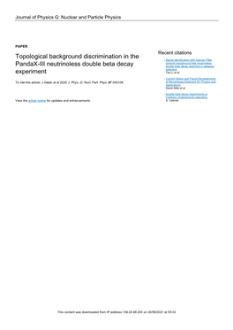 Topological Background Discrimination in the Pandax-III Neutrinoless Double Beta Decay Experiment