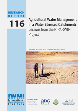Agricultural Water Management in a Water Stressed Catchment: Lessons from the RIPARWIN Project