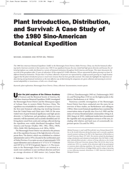 Plant Introduction, Distribution, and Survival: a Case Study of the 1980 Sino-American Botanical Expedition