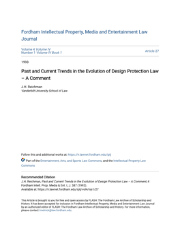 Past and Current Trends in the Evolution of Design Protection Law – a Comment