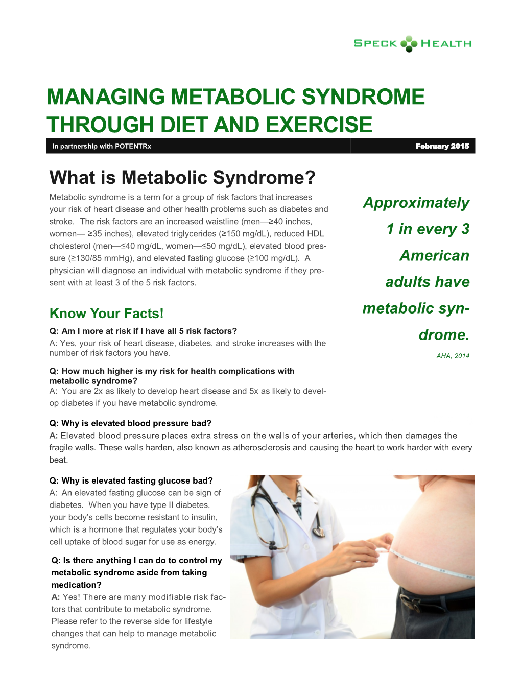 Managing Metabolic Syndrome Through Diet and Exercise