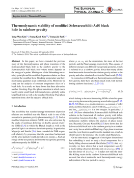 Thermodynamic Stability of Modified Schwarzschild–Ads Black Hole In