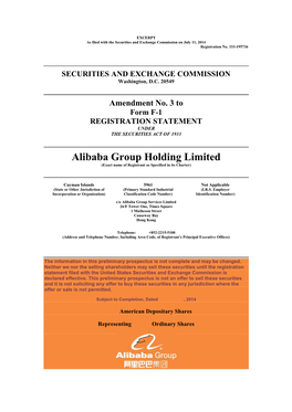 Alibaba Group Holding Limited (Exact Name of Registrant As Specified in Its Charter)