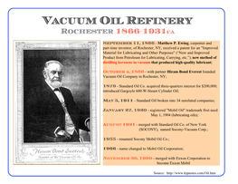 Vacuum Oil Refinery Rochester 1866-1931Ca