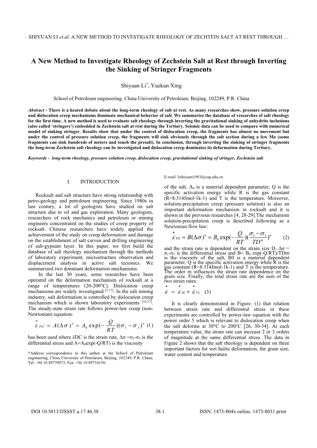 A New Method to Investigate Rheology of Zechstein Salt at Rest Through Inverting the Sinking of Stringer Fragments