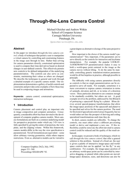Through-The-Lens Camera Control