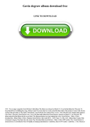 Gavin Degraw Album Download Free
