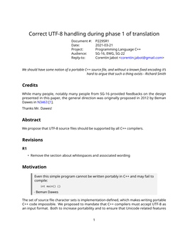 Correct UTF-8 Handling During Phase 1 of Translation