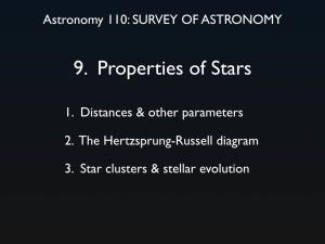 9. Properties of Stars