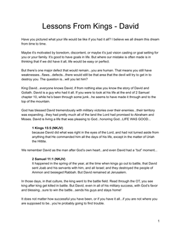 Lessons from Kings - David