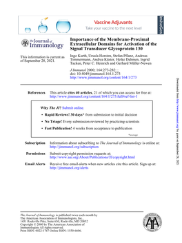 Signal Transducer Glycoprotein 130 Extracellular Domains for Activation