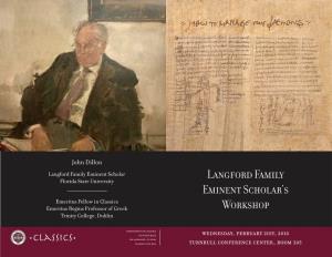 Langford Family Eminent Scholar's Workshop
