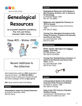 Genealogical Resources Newsletter - Issue #19, Spring 2007) Has Added a Further Two Decades of Passenger Lists to Its Database