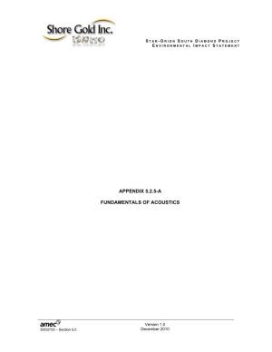Appendix 5.2.5-A Fundamentals of Acoustics