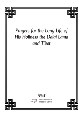 Prayers for the Long Life of His Holiness the Dalai Lama and Tibet