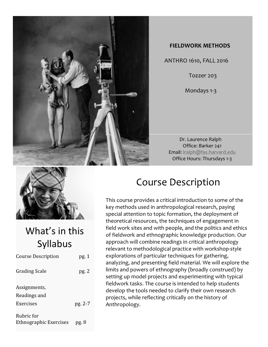 What's in This Syllabus Course Description