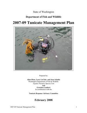 2007-09 Tunicate Management Plan