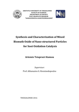 Synthesis and Characterization of Mixed Bismuth Oxide of Nano-Structured Particles