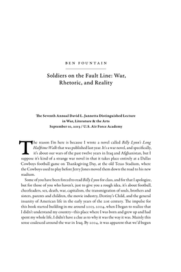Soldiers on the Fault Line: War, Rhetoric, and Reality