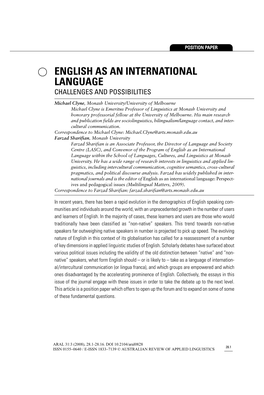 English As an International Language Challenges and Possibilities