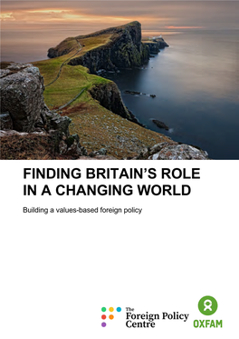 Finding Britain's Role in a Changing World: Building a Values-Based