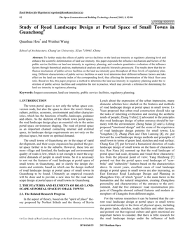 Study of Road Landscape Design at Portal Space of Small Towns in Guanzhong