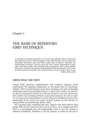 The Basis of Repertory Grid Technique