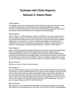 Techtopia with Chitra Ragavan Episode 9: Anjana Rajan