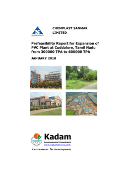 Prefeasibility Report for Expansion of PVC Plant at Cuddalore, Tamil Nadu from 300000 TPA to 600000 TPA