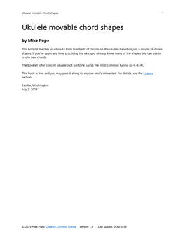 Ukulele Movable Chord Shapes 1