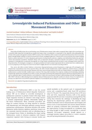 Levosulpiride Induced Parkinsonism and Other Movement Disorders
