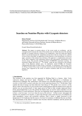 Searches on Neutrino Physics with Cryogenic Detectors