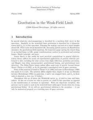 Gravitation in the Weak-Field Limit
