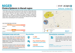 Cholera Epidemic in Maradi Region Briefing Note – 24 August 2018