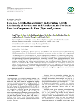 Biological Activity, Hepatotoxicity, and Structure-Activity Relationship Of