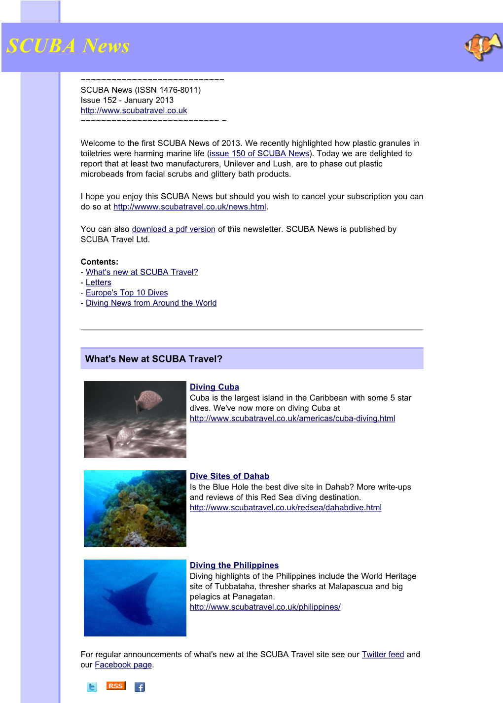 SCUBA News 152 (ISSN 1476-8011)